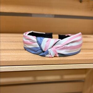Striped Knot Headband in Pink, White & Blue